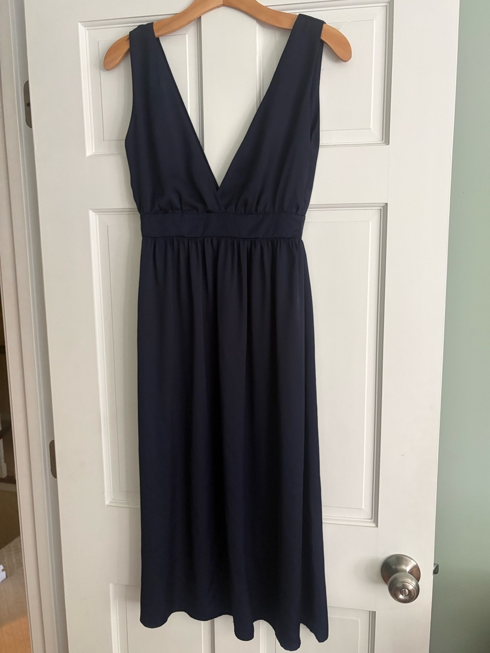 KONTATTO Sleeveless Navy Blue Midi Dress V-Neck Small